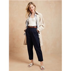High-Rise Pleated Crop Authentic Chino