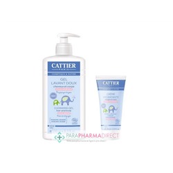 Cattier Bébé Liniment Lait Nettoyant 500ml + Cattier Bébé Crème Hydratante 75ml