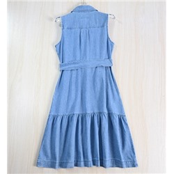 Джинсовое платье без пукавов