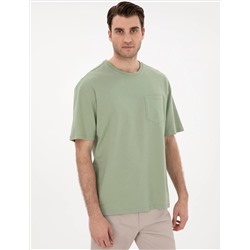 Yeşil Comfort Fit Basic Tişört