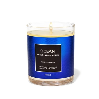 Mens  Ocean Single Wick Candle