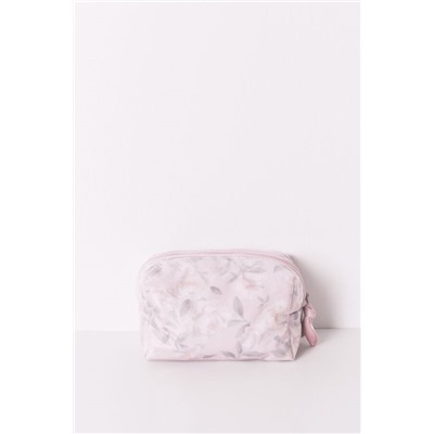 Neceser mediano estampado flores rosa
