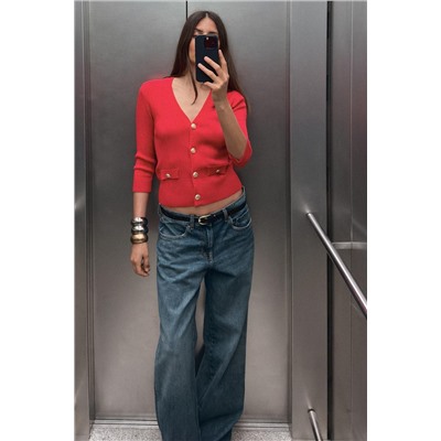 RIBBED KNIT CARDIGAN