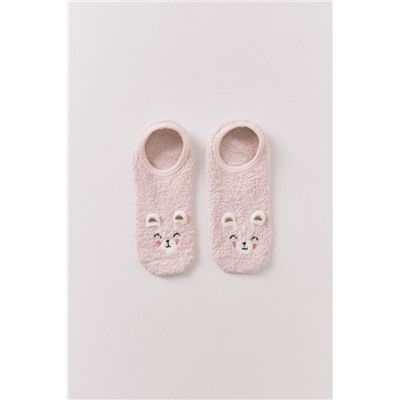 Calcetines slip on osito rosa