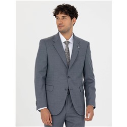 %100 Yün Mavi Slim Fit Takım Elbise