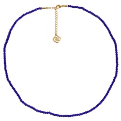Колье 45-50см (шпинель 2мм синяя; покрытие золото)