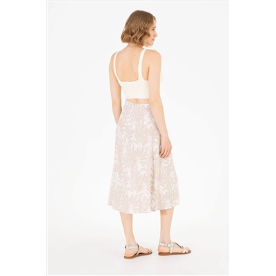 Kadın Krem Dokuma Etek