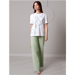 Свободная футболка с принтом из премиального хлопка с эластаном