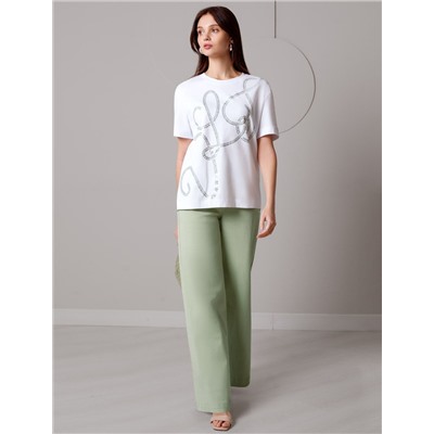 Свободная футболка с принтом из премиального хлопка с эластаном