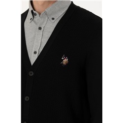 Erkek Siyah Basic Triko Hırka