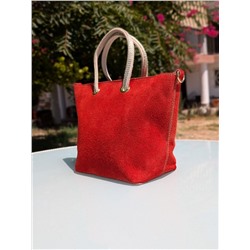 Итальянская сумка из натуральной кожи Ab.Z PELLE Mini Shopper (440) Rojo