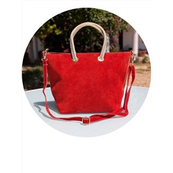 Итальянская сумка из натуральной кожи Ab.Z PELLE Mini Shopper (440) Rojo