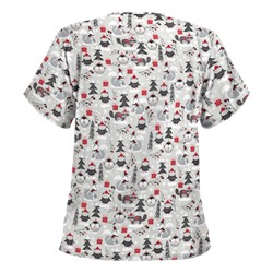 UA Winter Playground Black Scrub Top