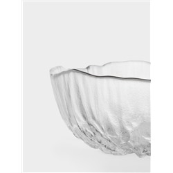 Салатник, 15х6 см, 520 мл, стекло, с серебристым кантом, мятая фактура, Pianо