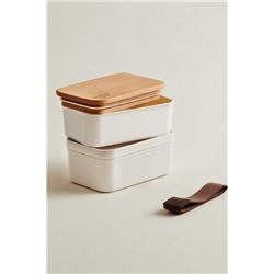 Margot Ahşap Kapaklı 2'li Lunch Box - 2x500 ml