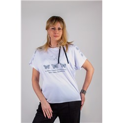 Нарядная футболка Бабочки из страз арт.8