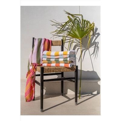 Barine Striped Gauze Pamuk Peştamal Pembe 90x175