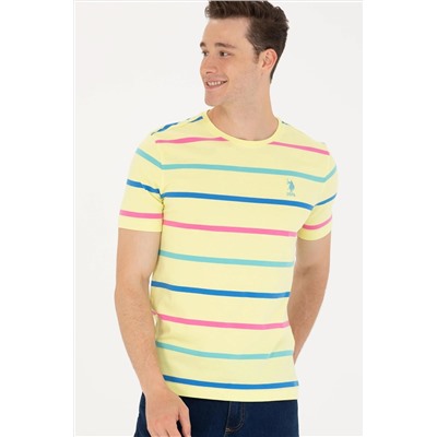 Erkek Açık Sarı Bisiklet Yaka Tişört