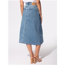 Юбка с асимметричными деталями и необработанным низом