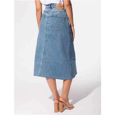 Юбка с асимметричными деталями и необработанным низом