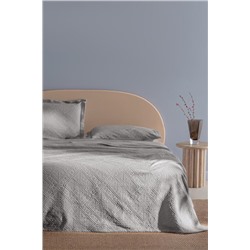 Marjolaina %100 Pamuk King Size Yatak Örtüsü - Gri