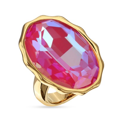 Кольцо Сияние (кристаллы SW фуксия хамелеон; покрытие золото), Есть комплект