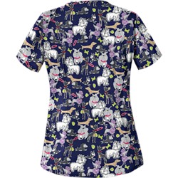 UA Dog Park Navy Print Scrub Top