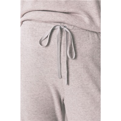 Pijama largo canalé perchado gris