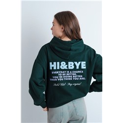 Sudadera capucha felpa verde