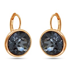 Серьги (кристаллы SW темно-серые; покрытие золото)