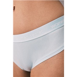 Braga brasileña ancha algodón canalé azul