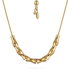 Колье Бамбук (покрытие золото) 70см, Есть комплект