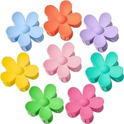 Hair Claw Clips, 8PCS Flower Hair Clips, Large Claw Clips for Women Thick Hair, Big Cute Dasiy Hair Clips, Non Slip Strong Hold for Women, Hair Accessories for Women Girls Gifts 8 Colors