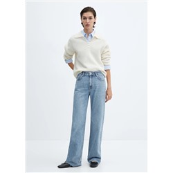 Jeans wideleg tiro medio