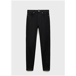 Jeans skinny tiro medio encerados