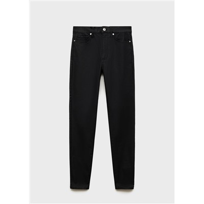 Jeans skinny tiro medio encerados