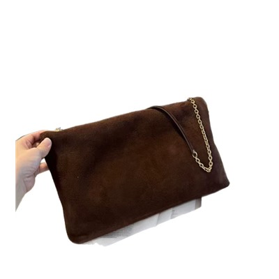 Женская стильная новая сумка-конверт из натуральной замши