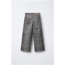 PANTALÓN DENIM WIDE LEG ANIMAL PRINT