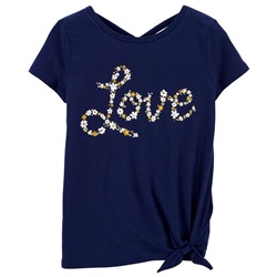 Carter's | Kid Glitter Dinosaur Tie-Front Jersey Tee