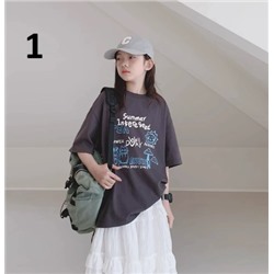 Хлопковые футболки для девочек (90-170) 10 Вариантов принтов