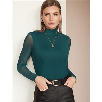 Водолазка с прозрачными рукавами