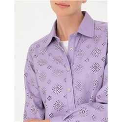 Eflatun Comfort Fit Uzun Kollu Gömlek