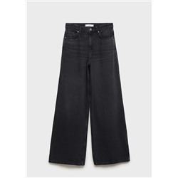 Jeans wide leg tiro alto