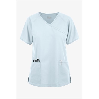 Butter-Soft Originals Women's 3-Pocket Mock Wrap Raglan Sleeve Scrub Top
