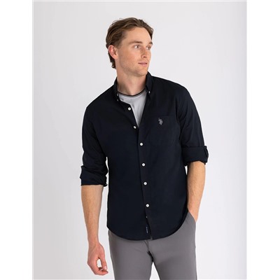 SOLID STRETCH POPLIN LONG SLEEVE SHIRT