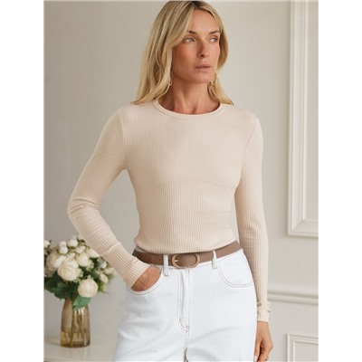 Джемпер из трикотажа в широкий рубчик