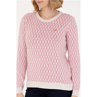 Kadın Krem Bisiklet Yaka Kazak