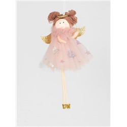 Игрушка елочная, 17 см, пенопласт/полиэстер, золотистая, Ангел, New year