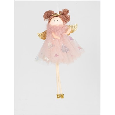 Игрушка елочная, 17 см, пенопласт/полиэстер, золотистая, Ангел, New year