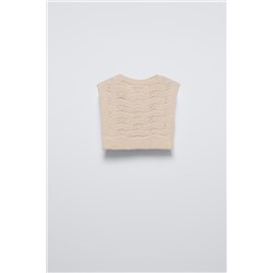 KNIT COLLAR WITH FLORAL EMBROIDERY